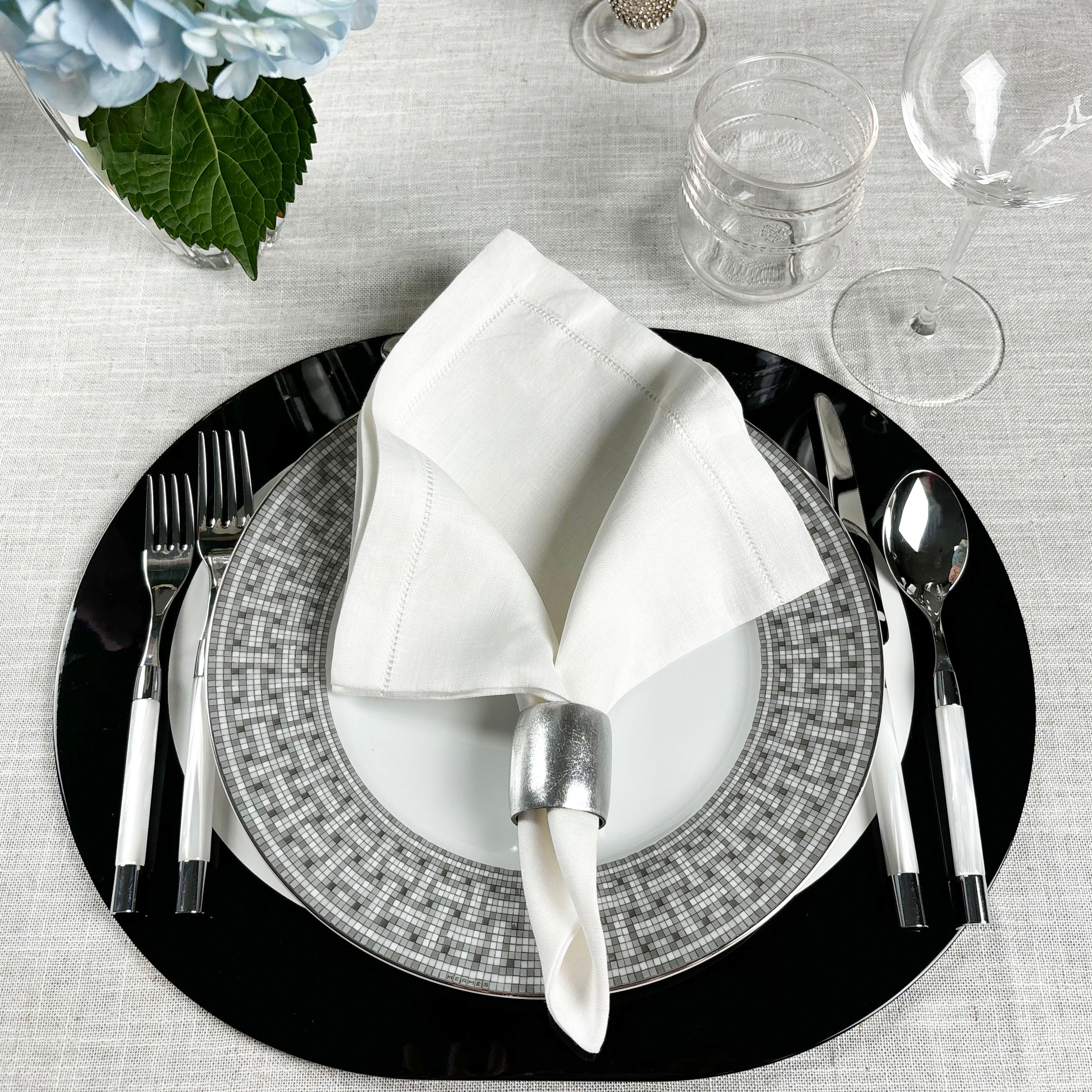 black and white classic placemats