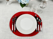 red oval holiday placemat