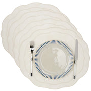 Melbourne Embroidered Faux Leather Placemats Set of 4 - Antique White
