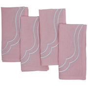 Charlotte Embroidered Cotton Linen Napkins - Light Pink