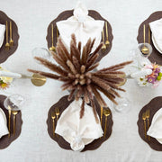 Melbourne Embroidered Faux Leather Placemats Set of 4 - Brown