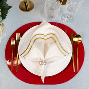 Charlotte Embroidered Cotton Linen Napkins - Ivory Gold