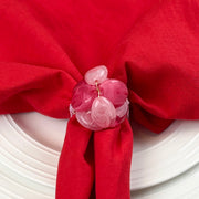 Beaded Pebble Stone Napkin Rings, Pink, Set of 4