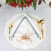 Melbourne Embroidered Faux Leather Placemats Set of 4 - Antique White