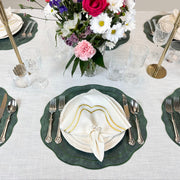 Melbourne Placemats Embroidered Faux Leather Placemats - Green