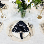 Melbourne Placemats Embroidered Faux Leather Placemats - Ivory