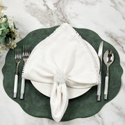Baby Breath Cotton Napkin with Hand-Knotted Trim - White