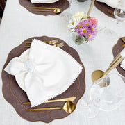Melbourne Embroidered Faux Leather Placemats Set of 4 - Brown