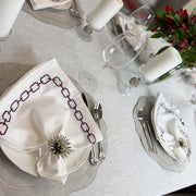 Melbourne Embroidered Faux Leather Placemats Set of 4 - Soft Gray