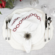 Melbourne Embroidered Faux Leather Placemats Set of 4 - Antique White