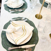Melbourne Placemats Embroidered Faux Leather Placemats - Green