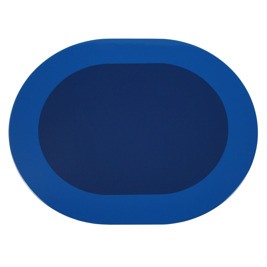 blue lacquered wood placemat