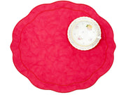 Melbourne Placemats Embroidered Faux Leather Placemats - Red