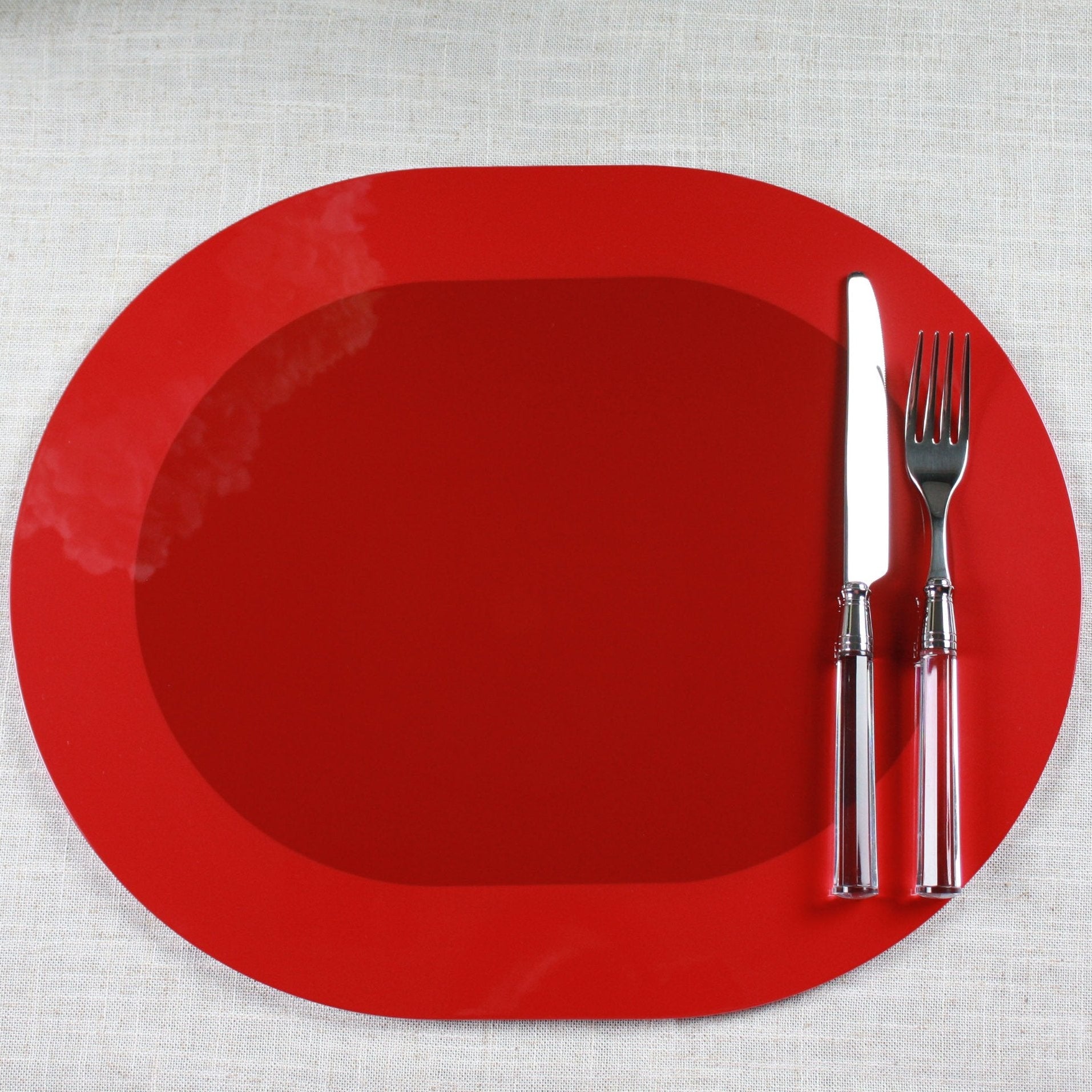 red two tone placemat
