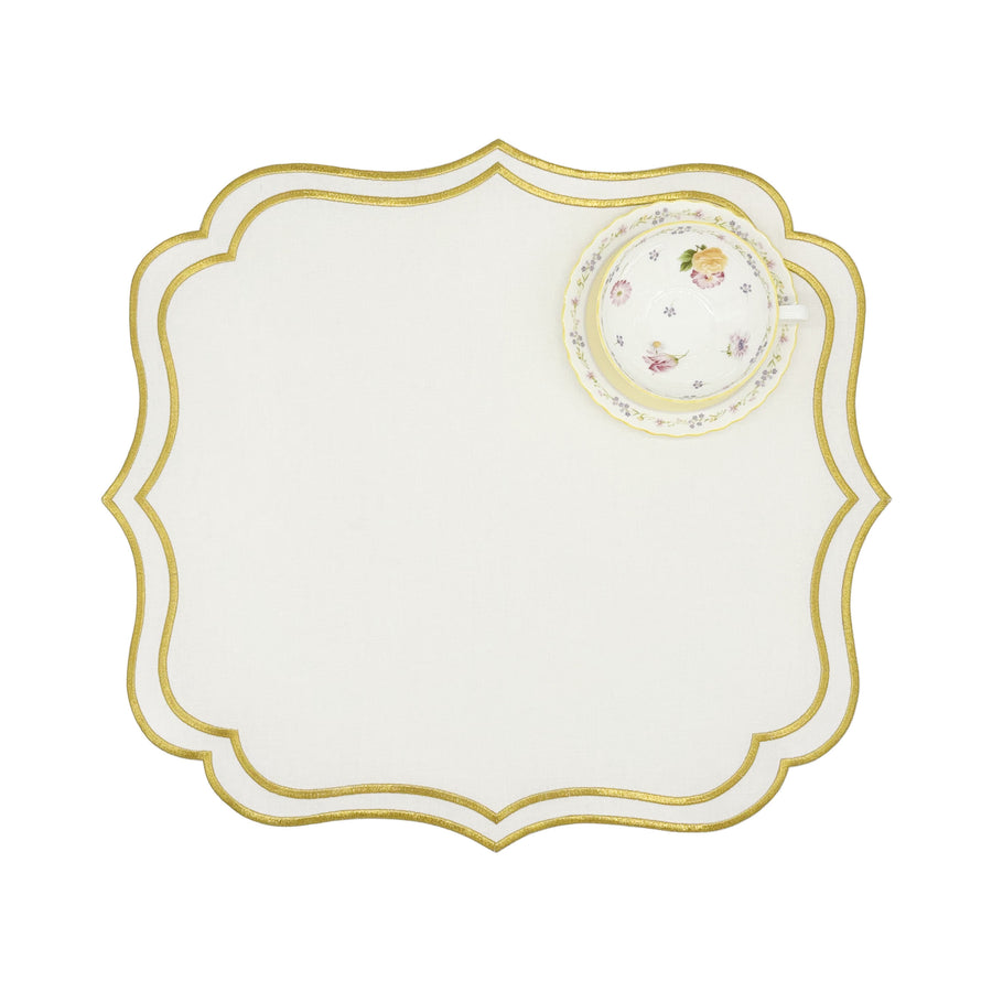 Charlotte placemat - Ivory with teacup