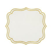 Ivory Charlotte scallop placemat with gold embroidered edge
